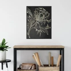 22" X 30" Golden Flower Folklore I By Asia Jensen Framed Canvas Wall Art Black - Amanti Art -Amanti Art Shop GUEST 5b5f9e09 a779 460b b1c6 728569a4ed82