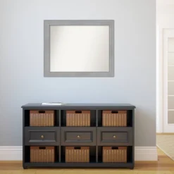 Amanti Art Vista Brushed Nickel 32" x 26" Non-Beveled Bathroom Wall Mirror 13 Amanti Art Vista Brushed Nickel 32" x 26" Non-Beveled Bathroom Wall Mirror -Amanti Art Shop GUEST 5b7a758c e1d3 47a6 91fb 9219a90fad0e