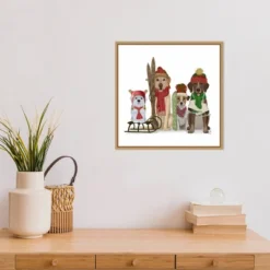 Amanti Art Christmas Dogs Winter Sports Fans 16x16 Framed Canvas Wall Art by Fab Funky -Amanti Art Shop GUEST 5b81a8f6 c882 4ea3 a4cb 6301c2ef7a78
