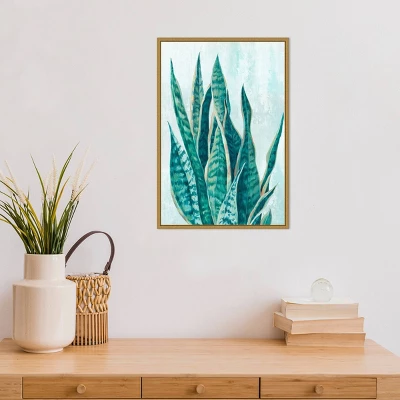 Amanti Art Eva Watts Variegated Snake Plant Framed Canvas Wall Art 5 Amanti Art Eva Watts Variegated Snake Plant Framed Canvas Wall Art - Image 3