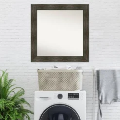 Amanti Art 32" x 32" Rail Rustic Char Wall Mirror - Non-Beveled -Amanti Art Shop GUEST 5bd59d52 3b06 4794 a61b a053a2594e3c