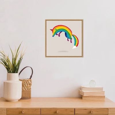 16" X 16" Rainbow Fox By Michael Buxton Framed Canvas Wall Art - Amanti Art 5 16" X 16" Rainbow Fox By Michael Buxton Framed Canvas Wall Art - Amanti Art - Image 3