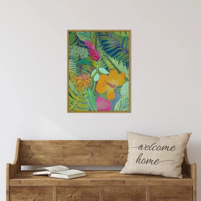 Amanti Art Tropical Tapestry II Hibiscus by Chariklia Zarris - 18" x 24" Framed Canvas Wall Art 6 Amanti Art Tropical Tapestry II Hibiscus by Chariklia Zarris - 18" x 24" Framed Canvas Wall Art - Image 4