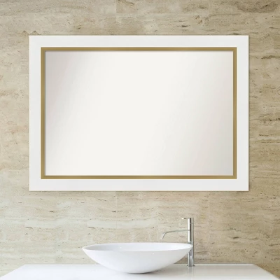 Amanti Art 41x29 Eva Bathroom Wall Mirror - White and Gold Frame 7 Amanti Art 41x29 Eva Bathroom Wall Mirror - White and Gold Frame - Image 5