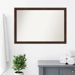 Amanti Art Modern Rectangular Warm Walnut Wood Bathroom Wall Mirror - 39" x 27" 14 Amanti Art Modern Rectangular Warm Walnut Wood Bathroom Wall Mirror - 39" x 27" -Amanti Art Shop GUEST 5e06ec40 6555 401c 82f8 d9544cd79ea8