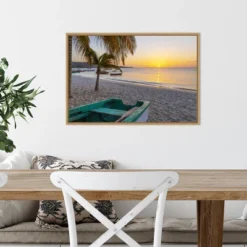 Amanti Art Sunset and Wooden Fishing Boat Framed Canvas Wall Art by Don Paulson (23" x 16") -Amanti Art Shop GUEST 5f4d0478 8cf7 45fe ad87 40ad5f8050b8