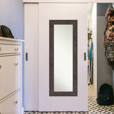 20" X 54" Non-Beveled Bridge Black Wood On The Door Mirror - Amanti Art 7 20" X 54" Non-Beveled Bridge Black Wood On The Door Mirror - Amanti Art - Image 5