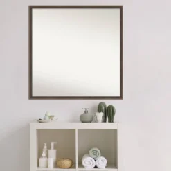 Amanti Art 27" x 27" Hardwood Wedge Mocha Brown Wood Bathroom Wall Mirror 14 Amanti Art 27" x 27" Hardwood Wedge Mocha Brown Wood Bathroom Wall Mirror -Amanti Art Shop GUEST 5fcbe476 827a 4193 8117 b3fb91287e96