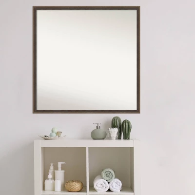 Amanti Art 27" x 27" Hardwood Wedge Mocha Brown Wood Bathroom Wall Mirror 7 Amanti Art 27" x 27" Hardwood Wedge Mocha Brown Wood Bathroom Wall Mirror - Image 5