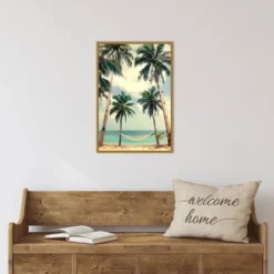 Amanti Art Palm Sky 3 by Design Fabrikken Framed Canvas Wall Art - 16" x 23" -Amanti Art Shop GUEST 60244b35 b3d4 4f20 aaaf a6504949dc09