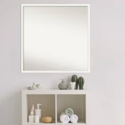 Amanti Art Lucie White Wood Bathroom Wall Mirror - 27" x 27" Non-Beveled -Amanti Art Shop GUEST 60a21db2 dfcd 4f98 af37 327cd8b7105e