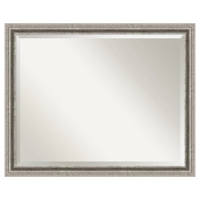 Amanti Art Bel Volto Silver Beveled Framed Wall Mirror, 31" x 25" 3 Amanti Art Bel Volto Silver Beveled Framed Wall Mirror, 31" x 25"