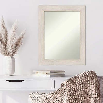 Amanti Art 23" x 29" Hardwood Whitewash Wood Wall Mirror 7 Amanti Art 23" x 29" Hardwood Whitewash Wood Wall Mirror - Image 5