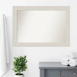 Amanti Art Rustic Plank White 42" x 30" Non-Beveled Bathroom Wall Mirror -Amanti Art Shop GUEST 61d21c55 d9de 4bfb a490 0ca75d40f21f