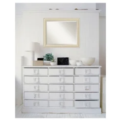 Amanti Art Country White Wash Framed Beveled Wall Mirror - 32" x 26" -Amanti Art Shop GUEST 61ec0aa5 5a79 4162 a0cc 90a421fd244b