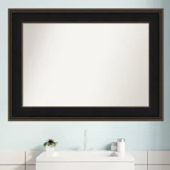 Amanti Art Mezzanine Espresso Brown Wood Bathroom Wall Mirror, 44" x 32" -Amanti Art Shop GUEST 623fb826 f4fe 423e ab0f d916da584c1e
