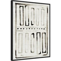 Amanti Art Batik Block Flag I by Jennifer Paxton Parker Framed Canvas Wall Art - 23x30 Black