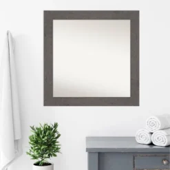 32" X 32" Non-Beveled Rustic Plank Gray Bathroom Wall Mirror - Amanti Art 16 32" X 32" Non-Beveled Rustic Plank Gray Bathroom Wall Mirror - Amanti Art -Amanti Art Shop GUEST 6294883d 4ee8 4dd7 ae78 d808321b413d