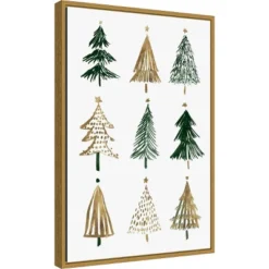 Amanti Art Evergreens II Tree by Isabelle Z Framed Canvas Wall Art, 16" x 23"