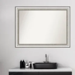 Amanti Art Salon Silver Non-Beveled Bathroom Wall Mirror - 43" x 32" 17 Amanti Art Salon Silver Non-Beveled Bathroom Wall Mirror - 43" x 32" -Amanti Art Shop GUEST 6297366c 83f1 4bf7 b546 e6a630e60e89
