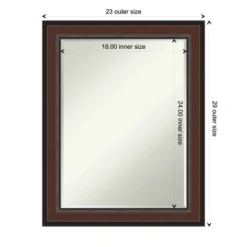 Amanti Art Harvard Walnut Petite Bevel Bathroom Wall Mirror 28.5 X 22.5 In. -Amanti Art Shop GUEST 62bde567 0f7e 4ea0 af8b c31e2359689d