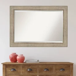 42" X 30" Beveled Trellis Silver Wood Wall Mirror - Amanti Art: Large Rectangular, No Assembly Required -Amanti Art Shop GUEST 62c671b5 e537 4a33 9466 3226569daa62