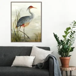 Amanti Art Heron by Aimee Wilson Framed Canvas Wall Art - Gray Wash Float Frame -Amanti Art Shop GUEST 630674c1 5ff8 4383 9d2a 2555322b50a4