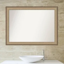 Amanti Art Elegant Brushed Bronze Non-Beveled Bathroom Wall Mirror (43" x 32") -Amanti Art Shop GUEST 635902f7 f0e5 4cf2 a9a6 0958169f75d4
