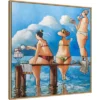 Amanti Art Tea Break On The Jetty by Ronald West - 30" x 30" Framed Canvas Wall Art