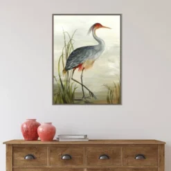 Amanti Art Heron by Aimee Wilson Framed Canvas Wall Art - Gray Wash Float Frame -Amanti Art Shop GUEST 63df53e4 4191 46c9 bfb2 1a9d8eb589dd