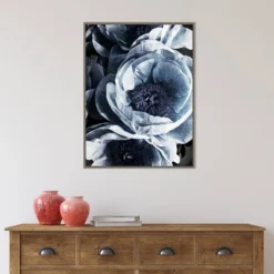 Amanti Art Peony Blue Petals III by Ashley Aldridge Framed Canvas Wall Art - Gray Wash -Amanti Art Shop GUEST 645e036a 398b 4cb0 946e a37e39d22e6d