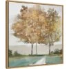 22" X 22" Golden Forest Shimmer By Isabelle Z Framed Canvas Wall Art Light Brown - Amanti Art