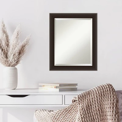 20" X 24" Beveled Romano Espresso Narrow Wood Wall Mirror - Amanti Art 7 20" X 24" Beveled Romano Espresso Narrow Wood Wall Mirror - Amanti Art - Image 5