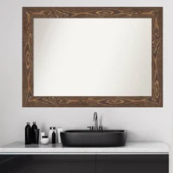 Amanti Art Bridge Brown Distressed Wood Wall Mirror - 42" x 30" -Amanti Art Shop GUEST 66f537b0 3ace 46cc b1c6 671b13e40022