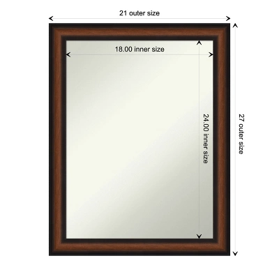 Amanti Art Yale Walnut Framed Non-Beveled Wall Mirror 5 Amanti Art Yale Walnut Framed Non-Beveled Wall Mirror - Image 3