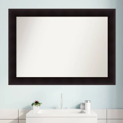 42" X 30" Non-Beveled Portico Espresso Wood Bathroom Wall Mirror - Amanti Art 9 42" X 30" Non-Beveled Portico Espresso Wood Bathroom Wall Mirror - Amanti Art - Image 7