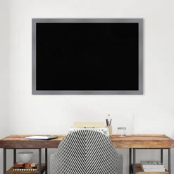 38"x26" Edwin Wood Frame Black Cork Board Gray - Amanti Art -Amanti Art Shop GUEST 68bd4983 61e2 4af2 a528 7977df7ae429