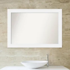 Amanti Art Corvino White Wood Wall Mirror, 41" x 29" Non-Beveled Bathroom Mirror 13 Amanti Art Corvino White Wood Wall Mirror, 41" x 29" Non-Beveled Bathroom Mirror -Amanti Art Shop GUEST 68f71a97 6a85 4947 a9fd 1423d7aff4de