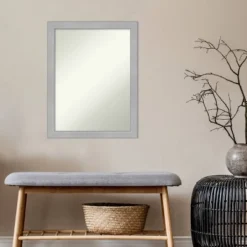 21" X 27" Non-Beveled Vista Brushed Nickel Narrow Wall Mirror - Amanti Art 15 21" X 27" Non-Beveled Vista Brushed Nickel Narrow Wall Mirror - Amanti Art -Amanti Art Shop GUEST 68fb17ab 332b 4670 aed1 8340338a27f8