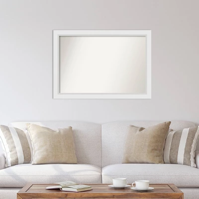 Amanti Art 40" x 28" Blanco White Real Wood Wall Mirror with Mounting Hardware 6 Amanti Art 40" x 28" Blanco White Real Wood Wall Mirror with Mounting Hardware - Image 4
