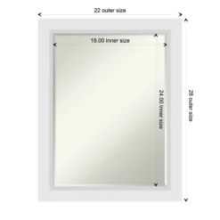 Amanti Art Blanco White Petite Bevel Wood Bathroom Wall Mirror, 28" x 22" 12 Amanti Art Blanco White Petite Bevel Wood Bathroom Wall Mirror, 28" x 22" -Amanti Art Shop GUEST 69a61f4d 6cfe 4517 af6b d86920e2578c
