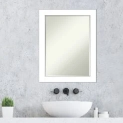 Amanti Art Wedge White Petite Bevel Bathroom Mirror (28 x 22 In) 14 Amanti Art Wedge White Petite Bevel Bathroom Mirror (28 x 22 In) -Amanti Art Shop GUEST 69ecebfb 4c1a 4fb2 83d0 94c81cf551c8