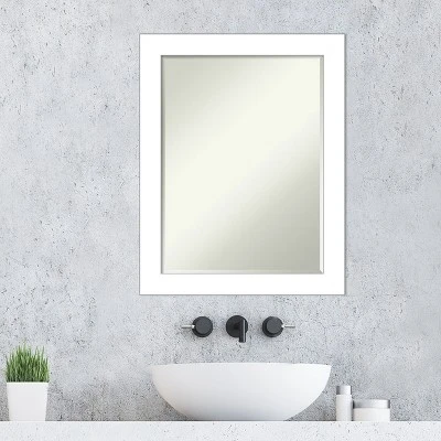 Amanti Art Wedge White Petite Bevel Bathroom Mirror (28 x 22 In) 8 Amanti Art Wedge White Petite Bevel Bathroom Mirror (28 x 22 In) - Image 6