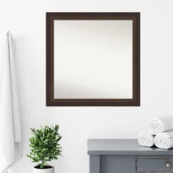 Amanti Art Lara Bronze 31" x 31" Wood Framed Bathroom Wall Mirror -Amanti Art Shop GUEST 6c1a983b 159a 47f6 8037 dedbcb80a6a4