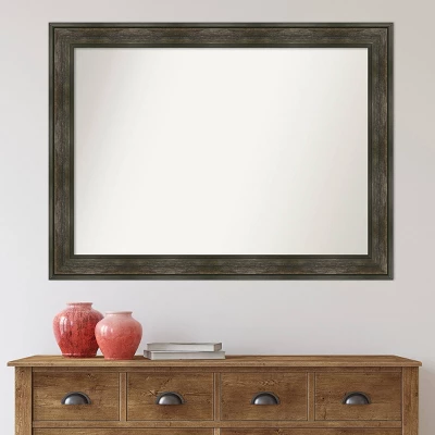 Amanti Art Rail Rustic Char Bathroom Wall Mirror, 44" x 33" Non-Beveled Designer Frame 7 Amanti Art Rail Rustic Char Bathroom Wall Mirror, 44" x 33" Non-Beveled Designer Frame - Image 5