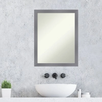 Amanti Art Edwin Gray Non-Beveled Wood Bathroom Wall Mirror, 21" x 27" 6 Amanti Art Edwin Gray Non-Beveled Wood Bathroom Wall Mirror, 21" x 27" - Image 4