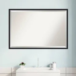 Amanti Art Lucie 37" x 25" Black Framed Bathroom Vanity Wall Mirror -Amanti Art Shop GUEST 6cd6ff8d 58d3 41e1 9ca4 41864d1fcd90