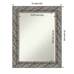 Amanti Art Silver Luxor Petite Bevel Wood Bathroom Wall Mirror -Amanti Art Shop GUEST 6d0100c5 0130 45e2 9967 80d6f3bb622d