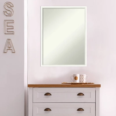 19" X 25" Non-Beveled Lucie White Wood Wall Mirror - Amanti Art 8 19" X 25" Non-Beveled Lucie White Wood Wall Mirror - Amanti Art - Image 6