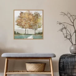 22" X 22" Golden Forest Shimmer By Isabelle Z Framed Canvas Wall Art Light Brown - Amanti Art -Amanti Art Shop GUEST 6e405d71 12e5 4373 8b34 6054961301e6